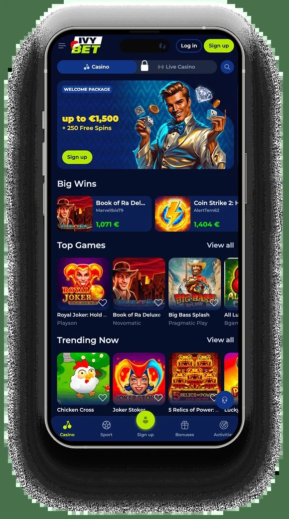 Ivybet live casino, ivybet paiement